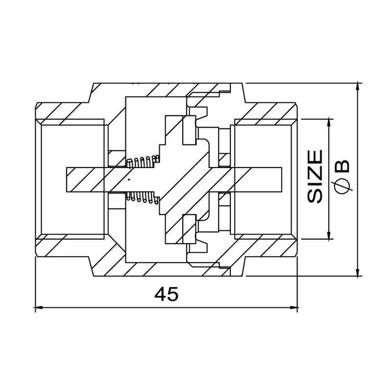 1742 Brass Vertical Check Valve