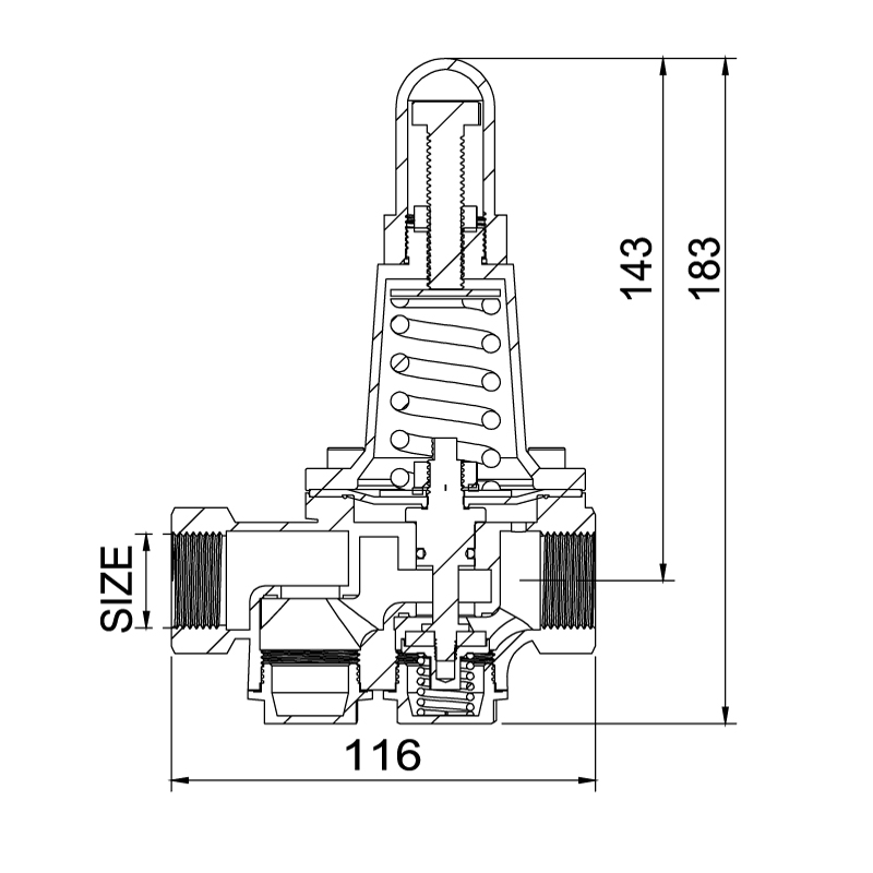 1909 Brass 200P Pressure Reducing Valve