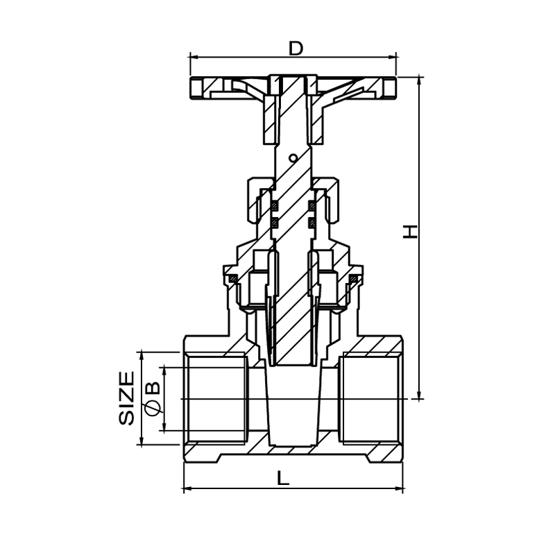 1103 Brass Gate Valve
